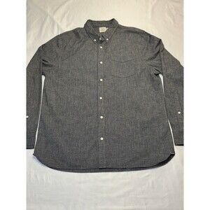FLINT AND TINDER CLASSIC SELVEDGE ARCHITECT BUTTON DOWN SHIRT GRAY MENS XXL